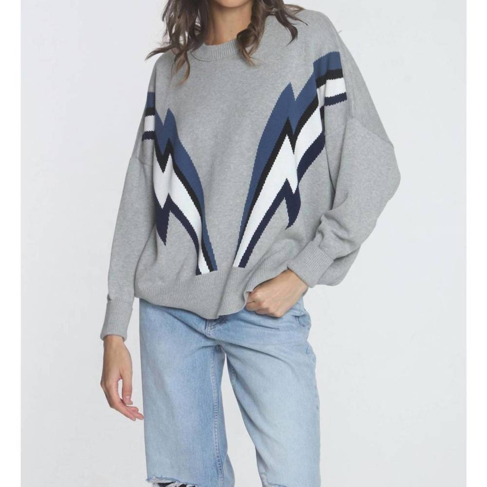 NEW LABEL+THREAD retro sweatshirt in fog bolt multi